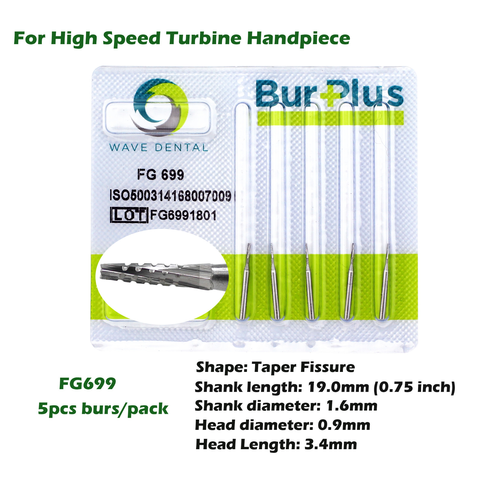 Wave Dental Surgical Burs Long Carbide Bur 25mm 557 557L FG 4 6 330 High Speed