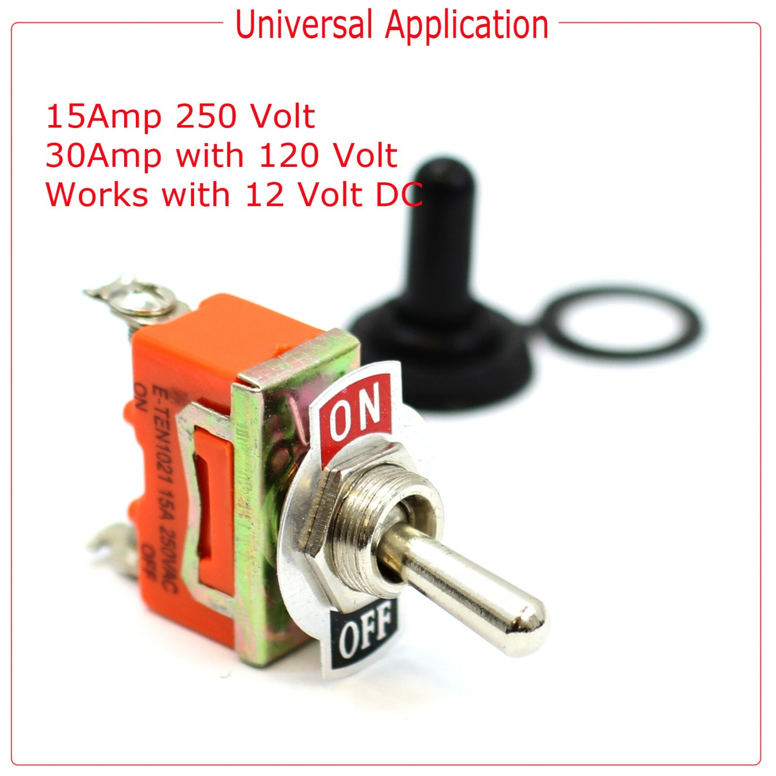 Toggle SWITCH ON/OFF Heavy Duty 15A 125V SPST 2 Terminal Car Boat Waterproof ORG