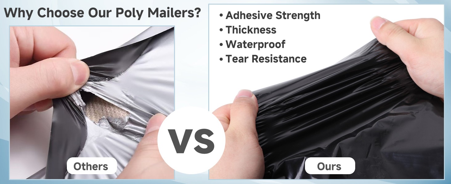 Poly Mailers Shipping Bags – 6×9 7.5×10.5 9×12 10×13 12×15.5 14.5×19 19×24 24×24