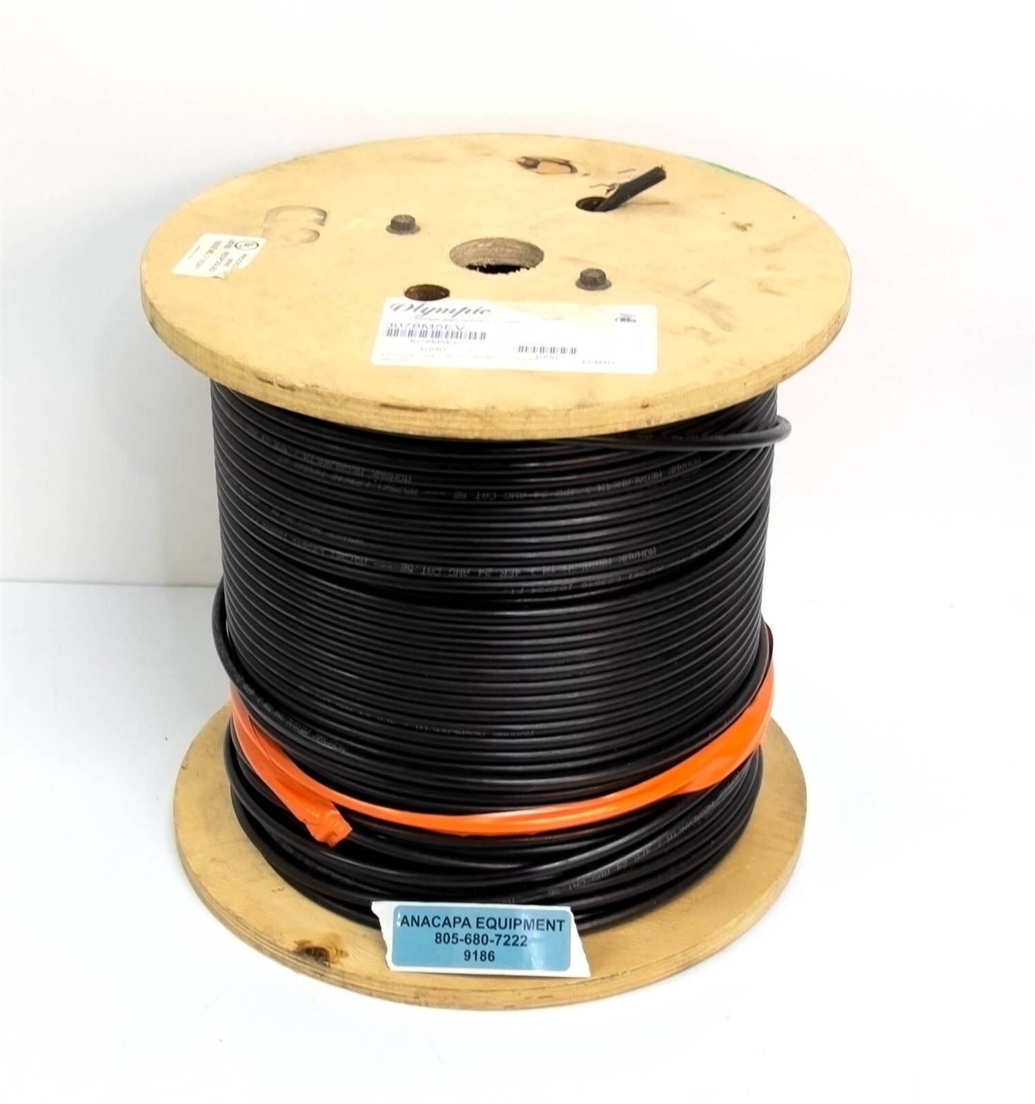 Olympic 3078M5EV Black Wire Spool Cat5 24 AWG Solid 600Ft New (9186)R