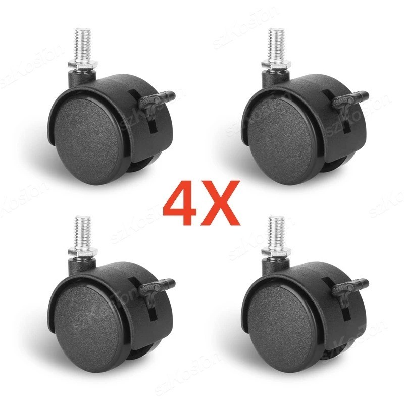 4Pcs Chair Wheel Furniture Caster 1.5 inch M8 Screw Plate Swivel Caster Silent