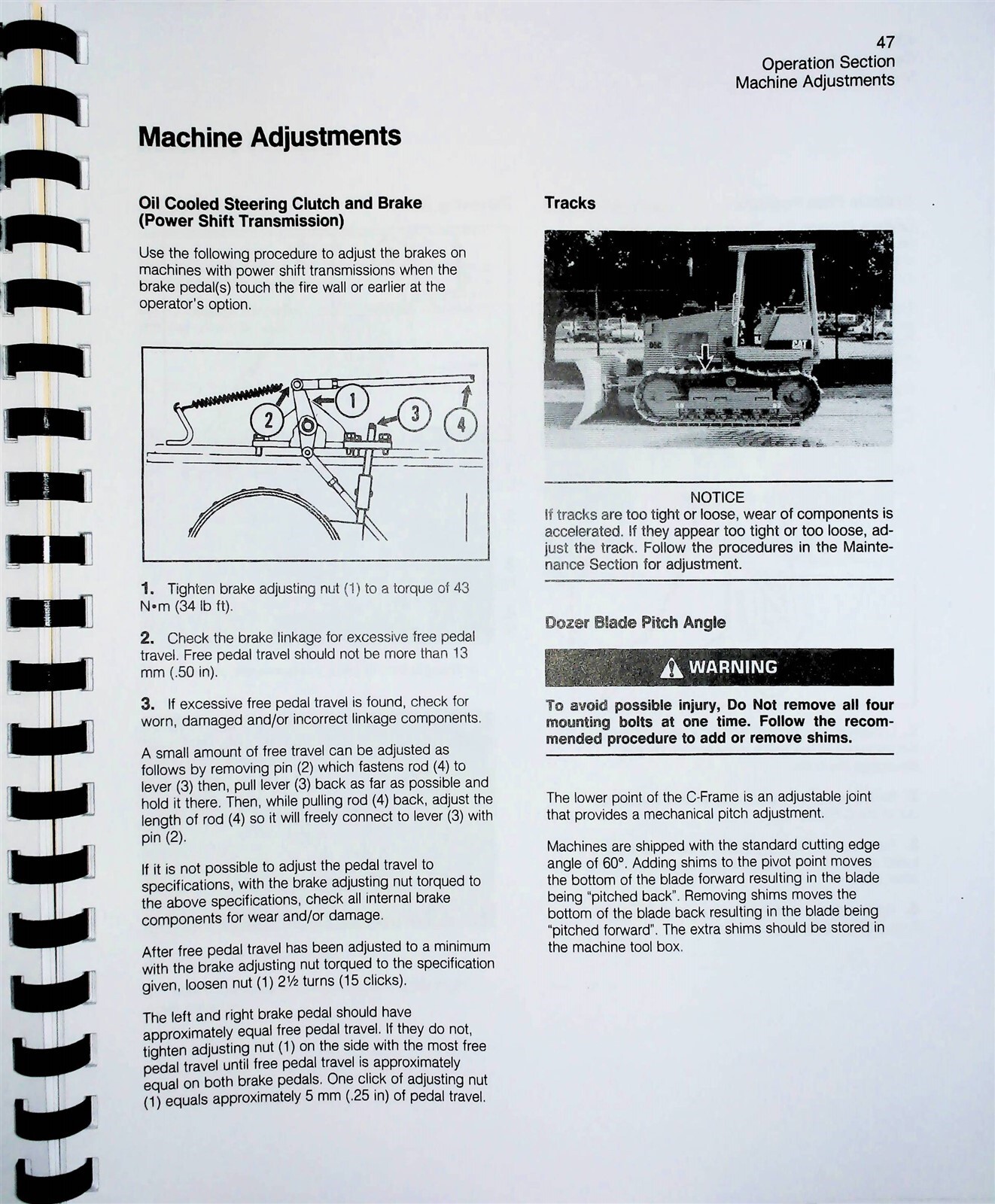 Caterpillar D5C Crawler Owners Operators Manual 6PJ1 & up