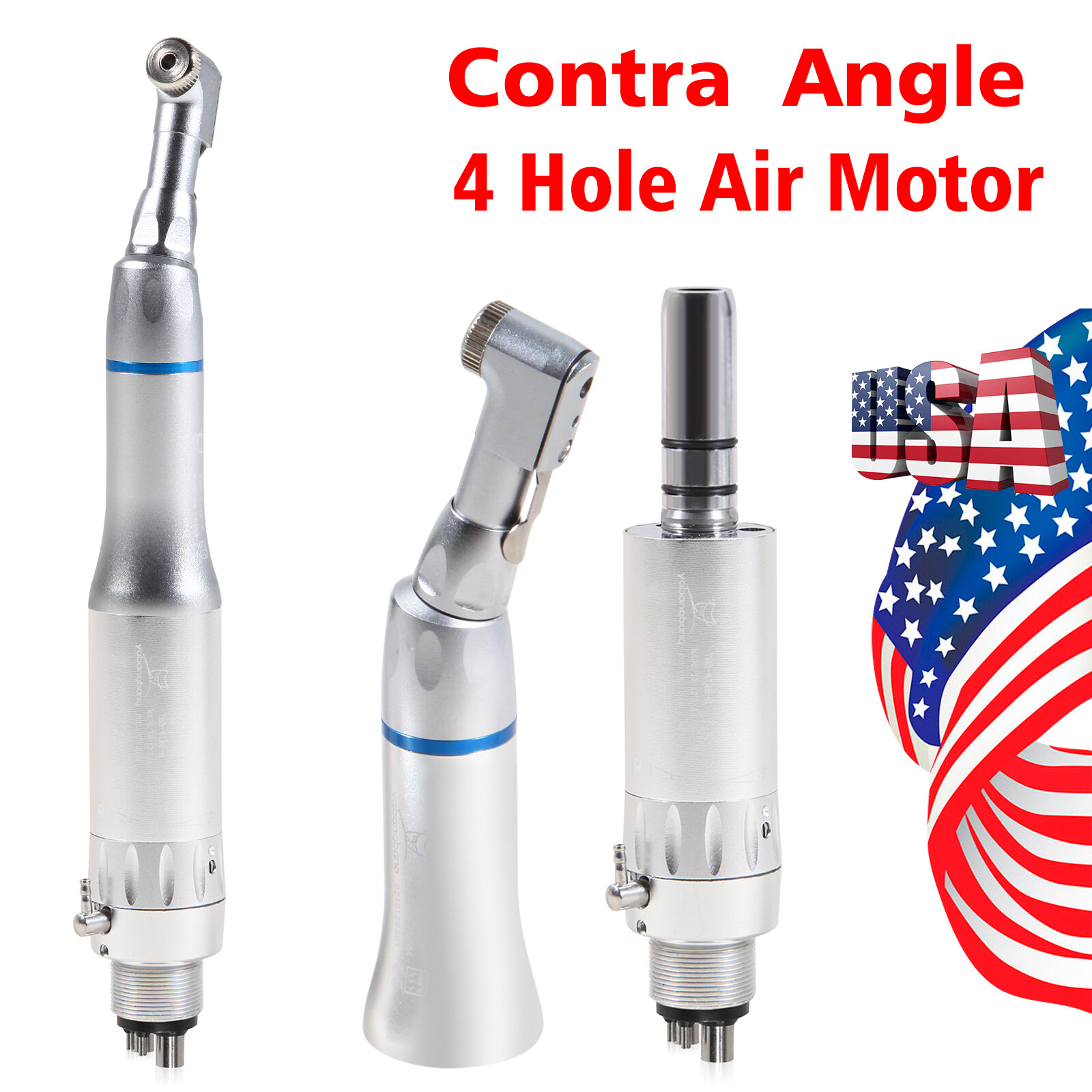 NSK Style Dental Low Speed Handpiece Contra Angle Straight Air Motor Micromotor