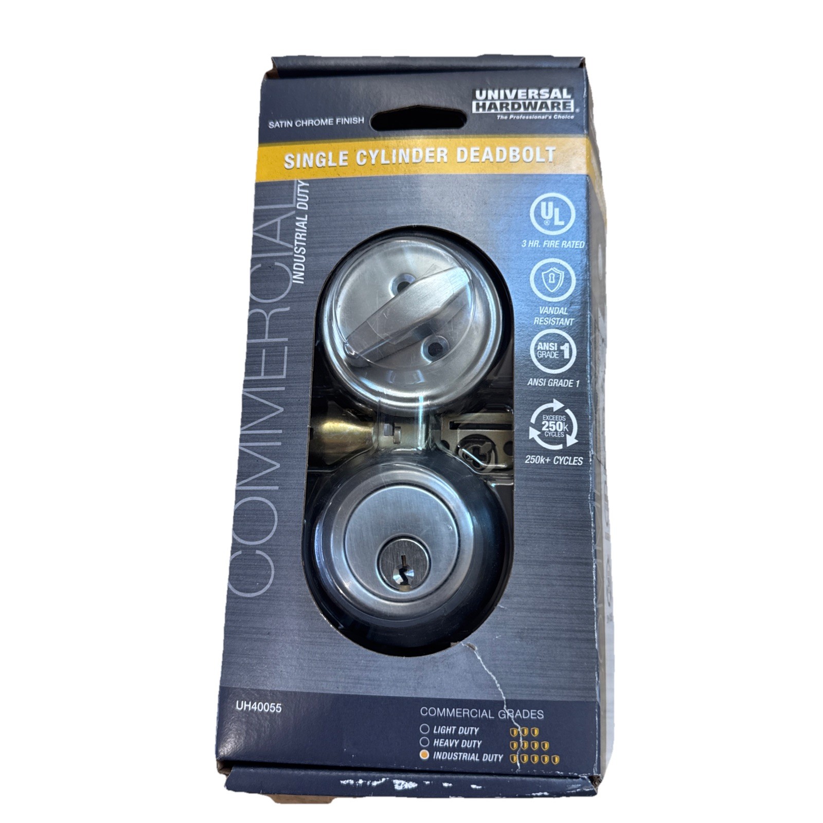 Commercial Single Cylinder Deadbolt Universal Hardware Industrial Duty UH40055