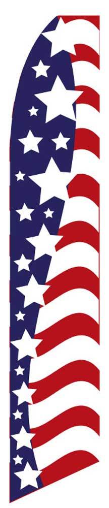 Flag Stars and Stripes Banner Sign Flutter Swooper 2.5’ Wide Red White Blue