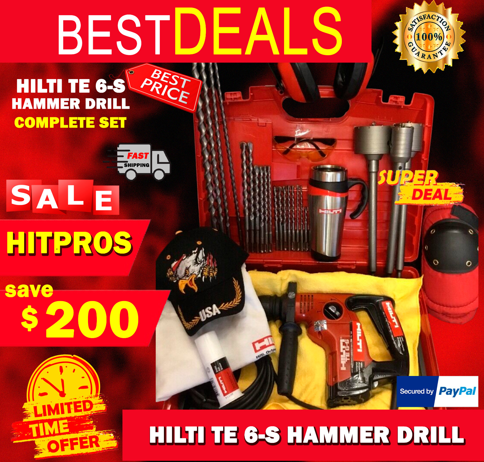HILTI TE 6-S PREOWNED, FREE COFFEE MUG, LOT OF EXTRAS, FAST SHIP