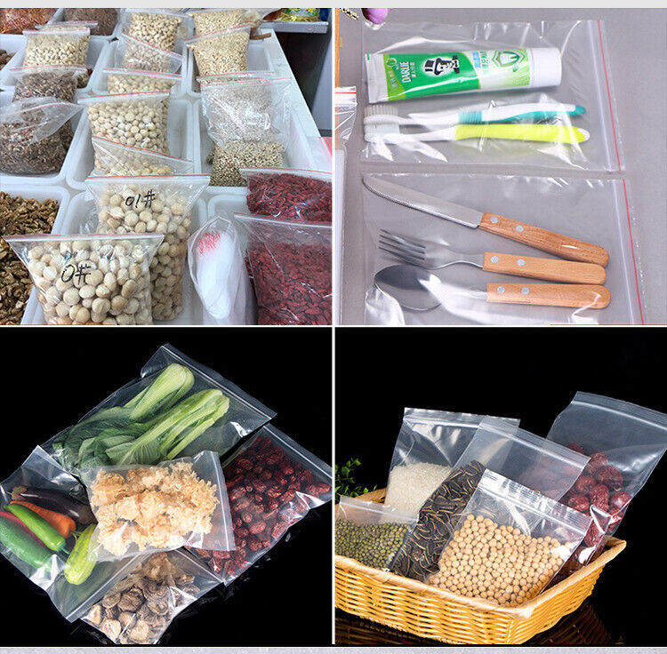 ALL SIZE Reclosable Seal Bag Plastic Poly Zip Lock Bags Jewelry Zipper Baggie 2M