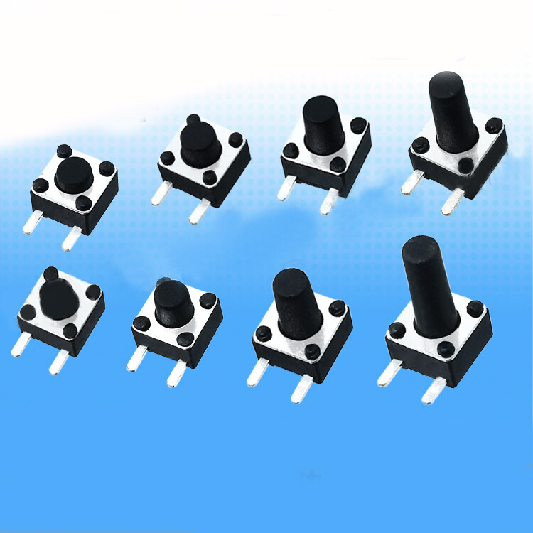 4.5×4.5×3.8/4/5/5.5/6/6.5/7/7.5/8/8.5/9mm Tact Switch Side 2Pin Mini 10-100Pcs