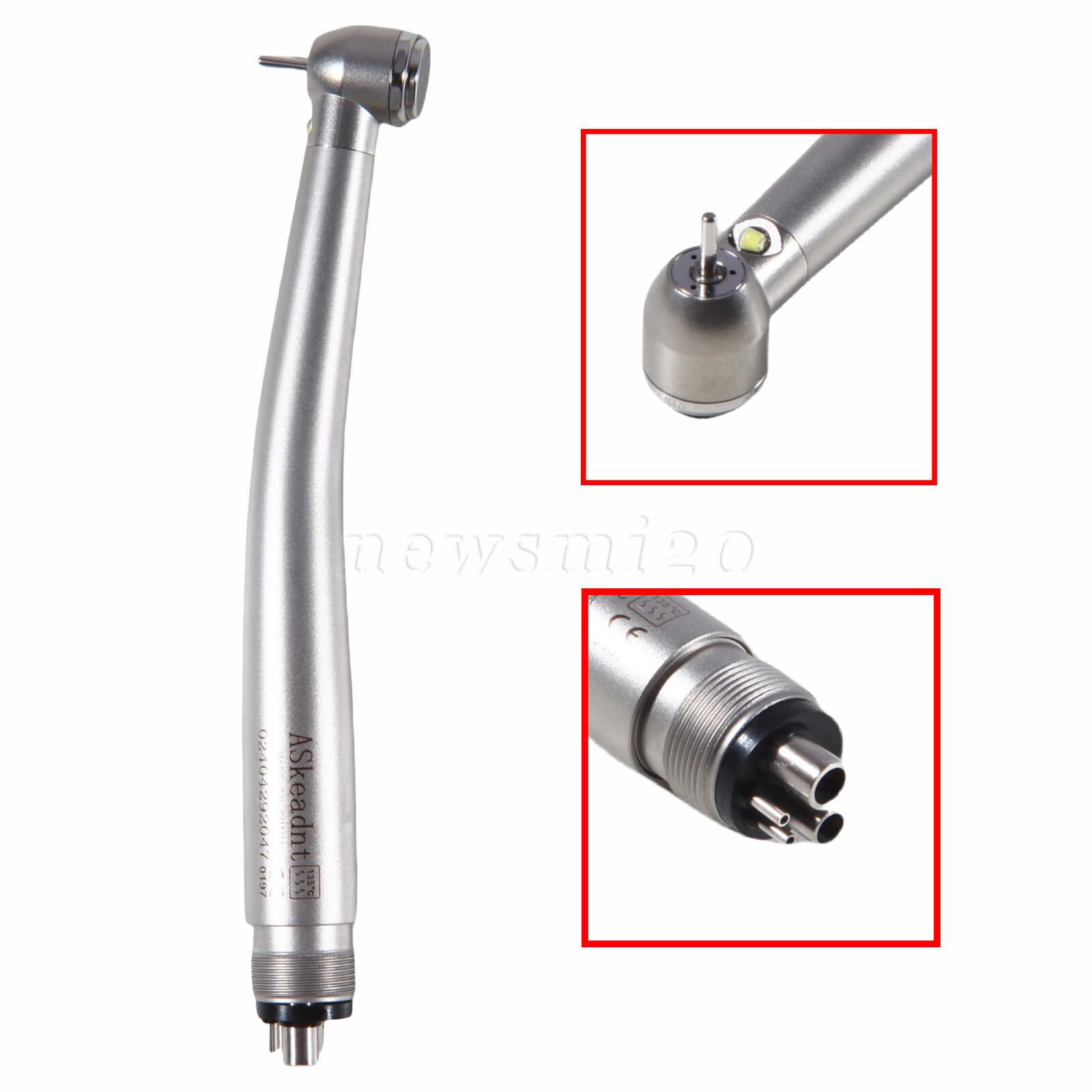 2Holes/4Holes Dental Fiber Optic LED E-generator Turbine Handpiece 3 spray Askea