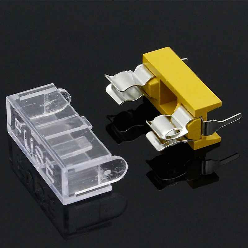 ELECAPITAL 10pcs PCB Fuse Holder 5x20mm Panel Mount 250V Transparent Cover