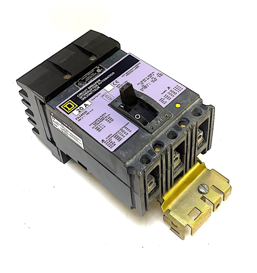 Square D FA34020 3 Pole 20 Amp 480 Vac I-Line Circuit Breaker(Report)