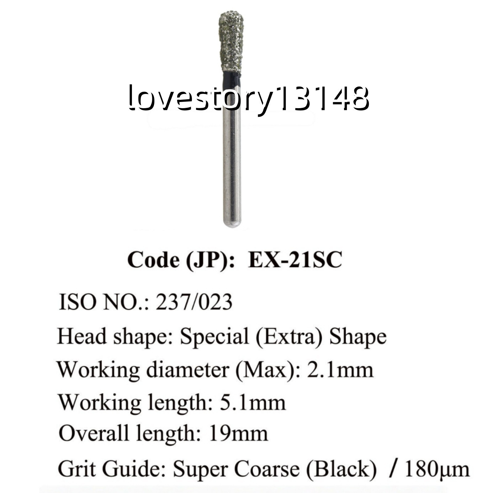 Dental Extra Coarse Diamond Burs 856/018SC 811/038 SR-11SC High Speed Black Burs