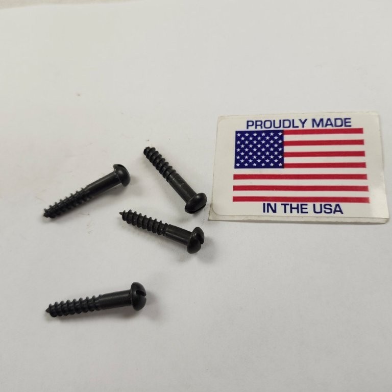 #8 x 1″ Round Head Slotted Wood Screws Black Phosphate Finish 100 pcs.