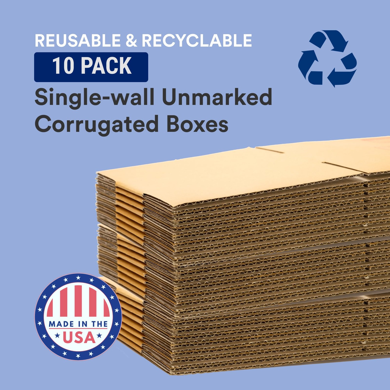 BOX USA Multi-Depth 24 x 18 x 12 Single Wall Cardboard Boxes (10-Pack) | Large C