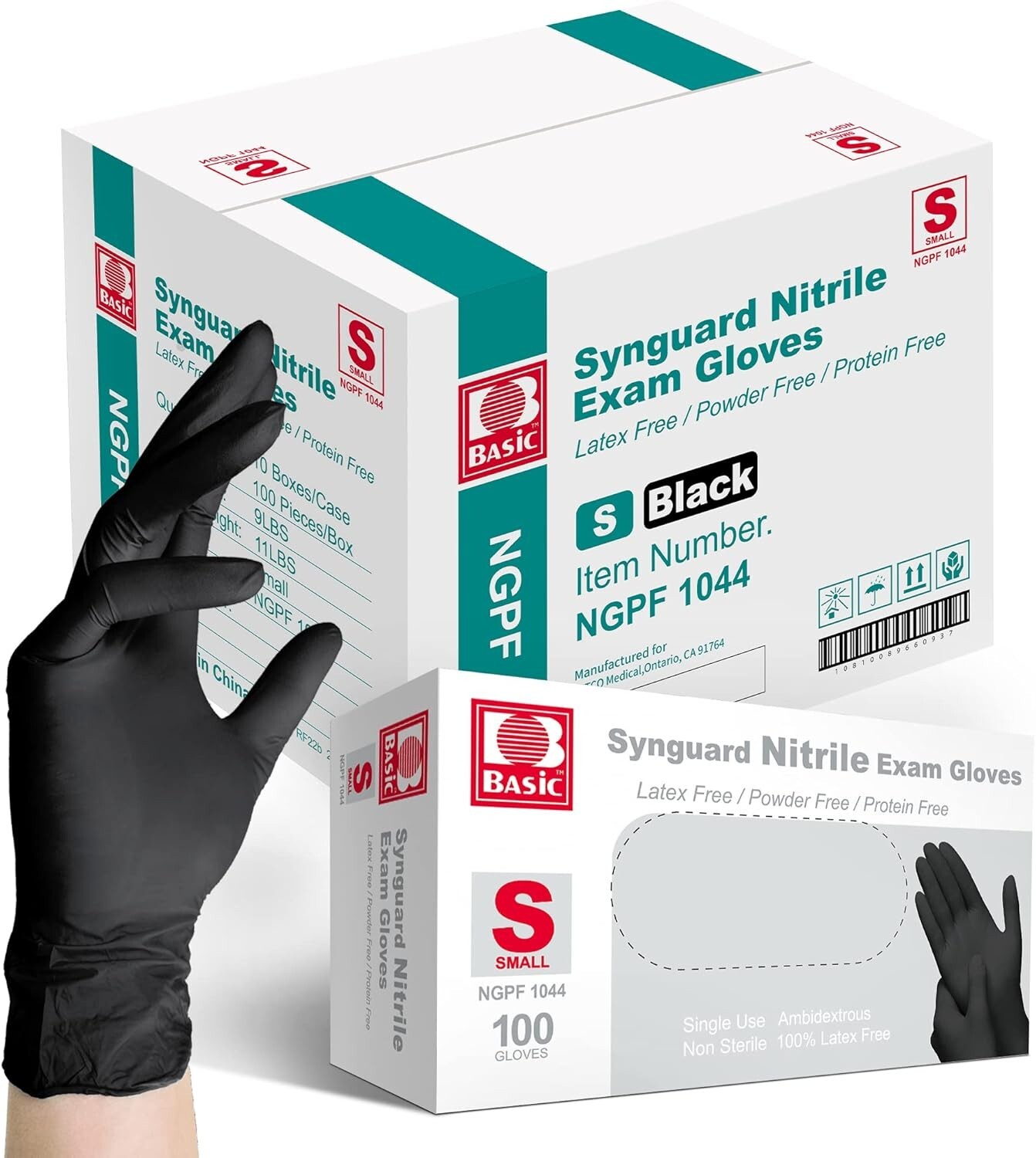 1000PCS Medical Black Nitrile Exam Gloves-Latex & Powder-Free,FDA 501K Available