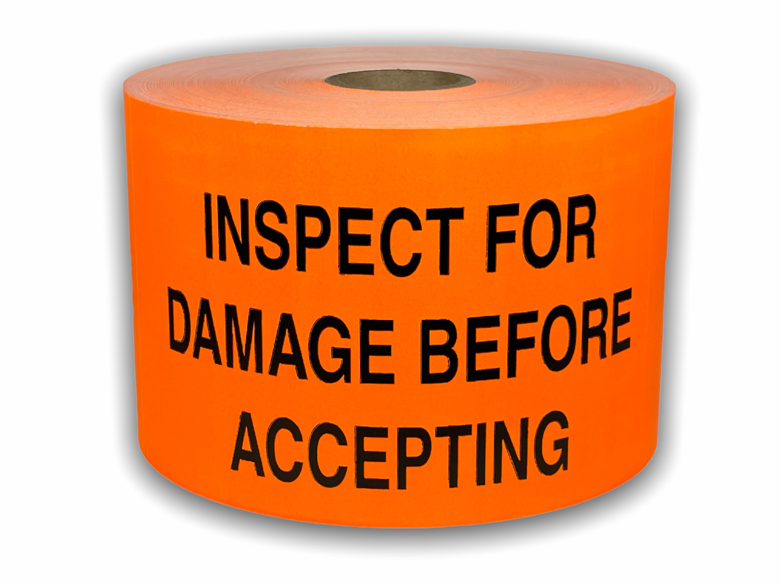 Large 3×5-inch Inspect for Damage Before Accepting Orange Labels Pack of 500