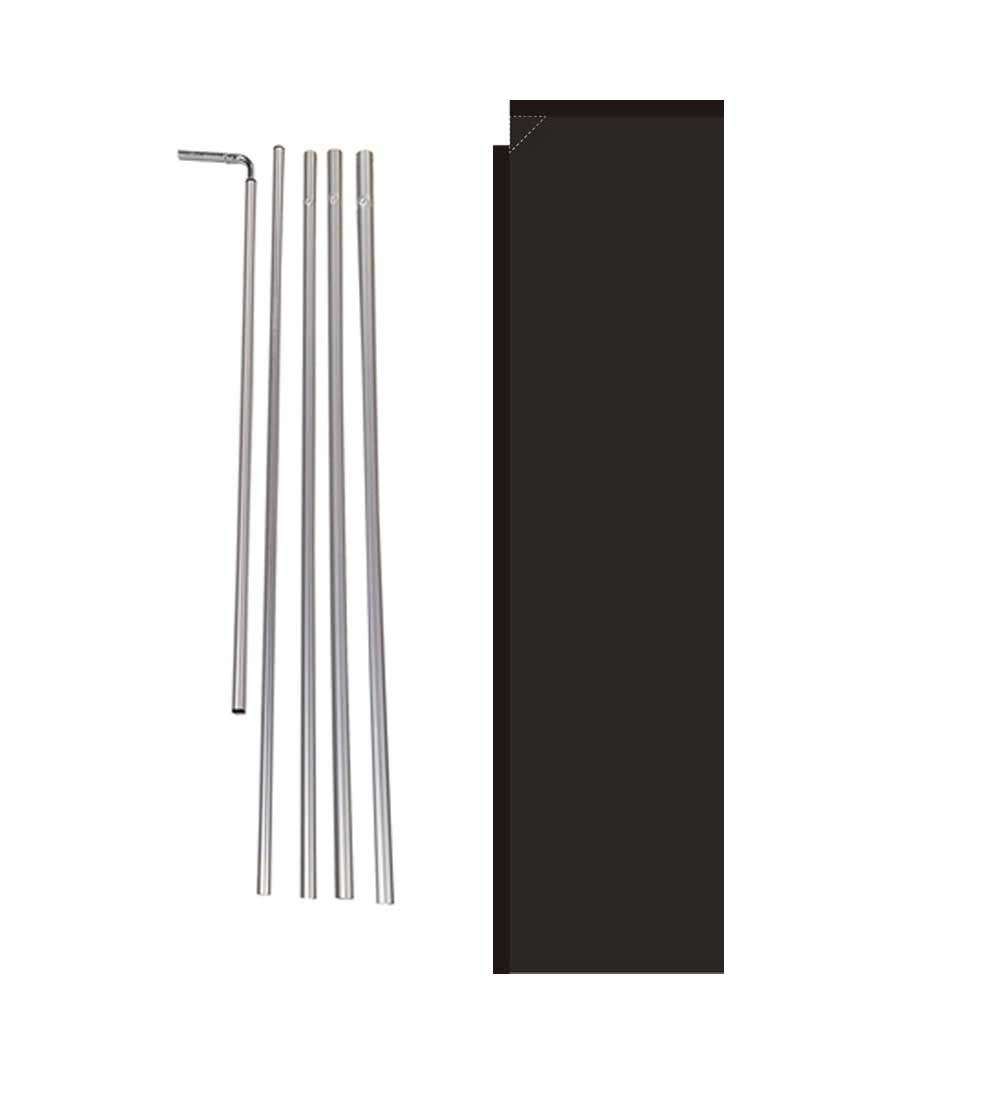 Solid Black Colored 15′ Advertising Rectangle Feather Banner Flag w/ pole+spike