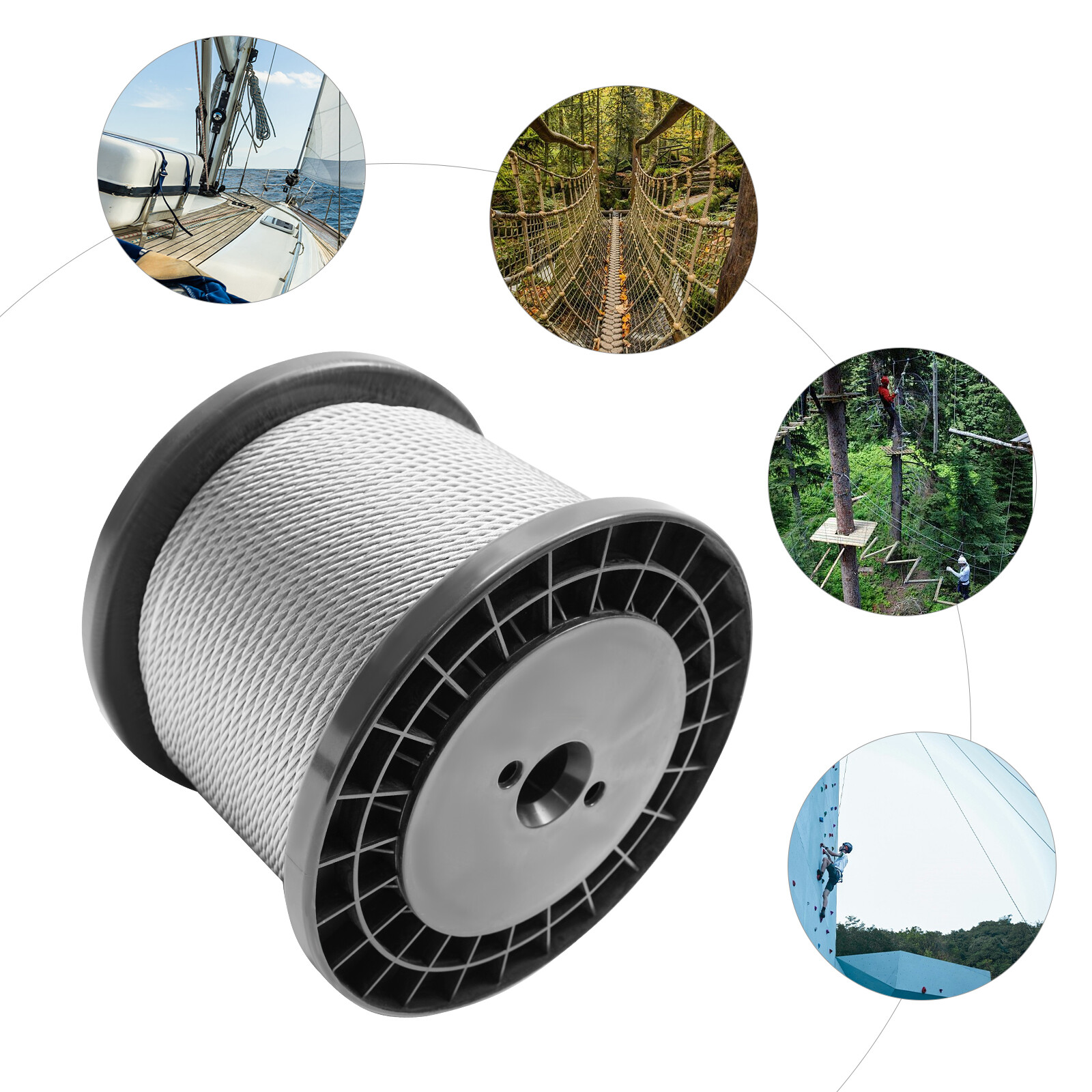 T304 Stainless Steel Cable 1/4″x 200ft Marine Grade Deck Cable Railing 7*19 NEW