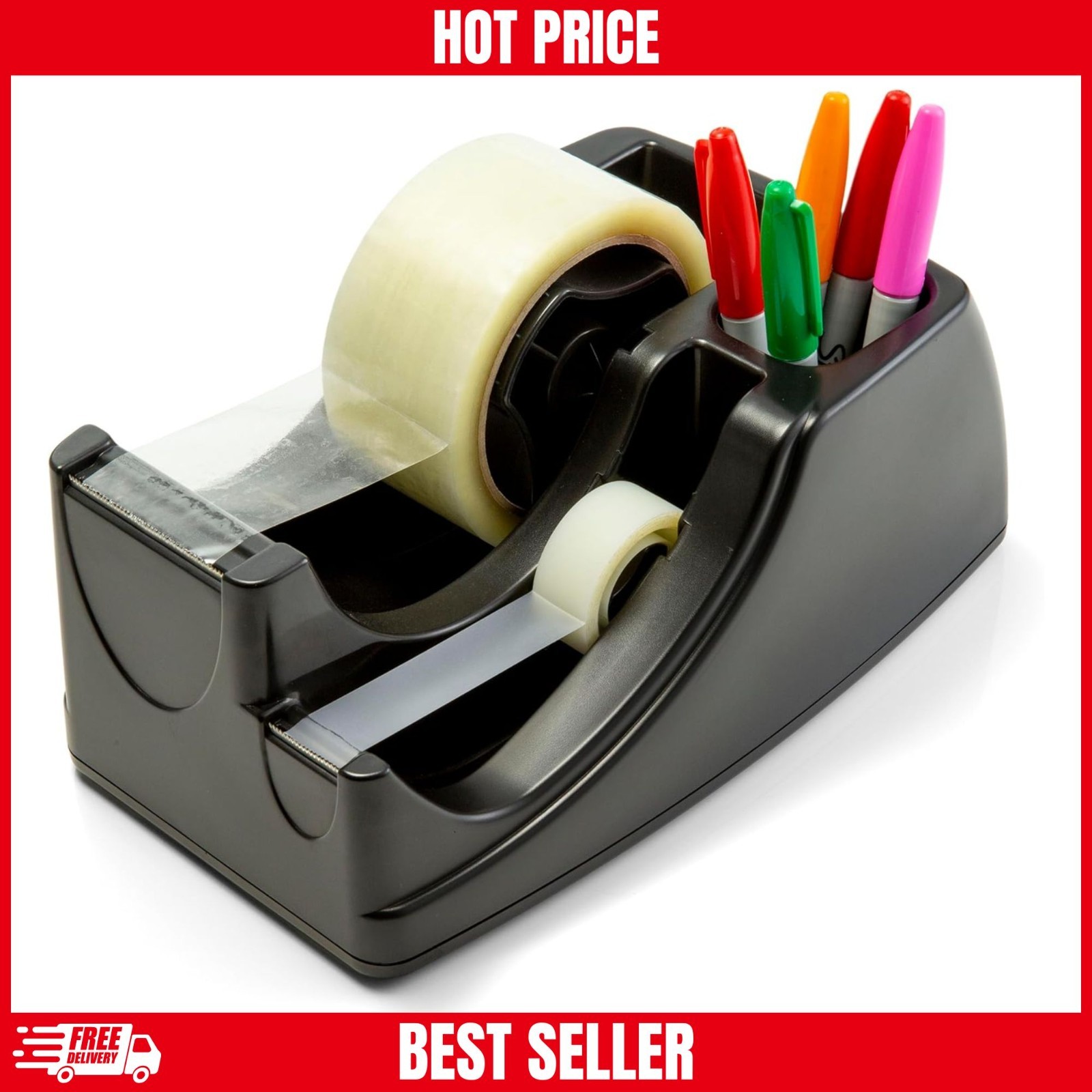 Commercial Industrial 2″ INCH Packing Tape Dispenser Heavy Duty Tabletop Desktop