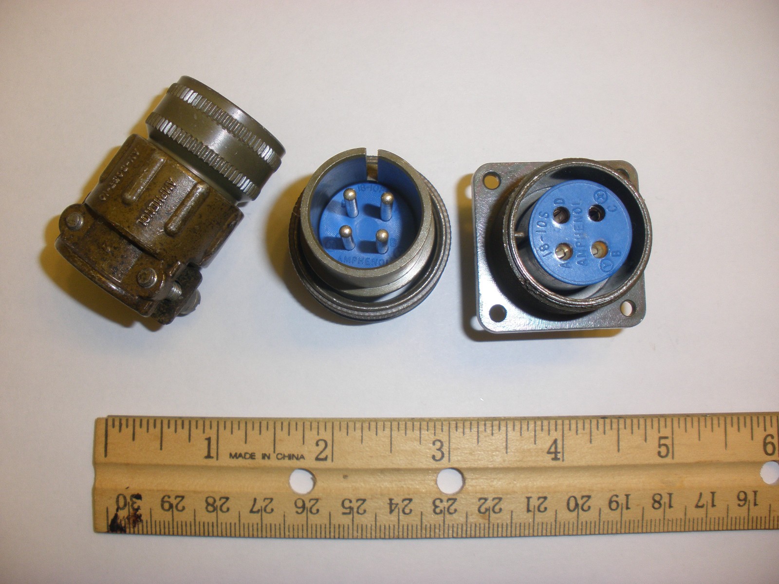 USED – MS3106A 18-10P (SR) and MS3102A 18-10S – 4 Pin Mating Pair