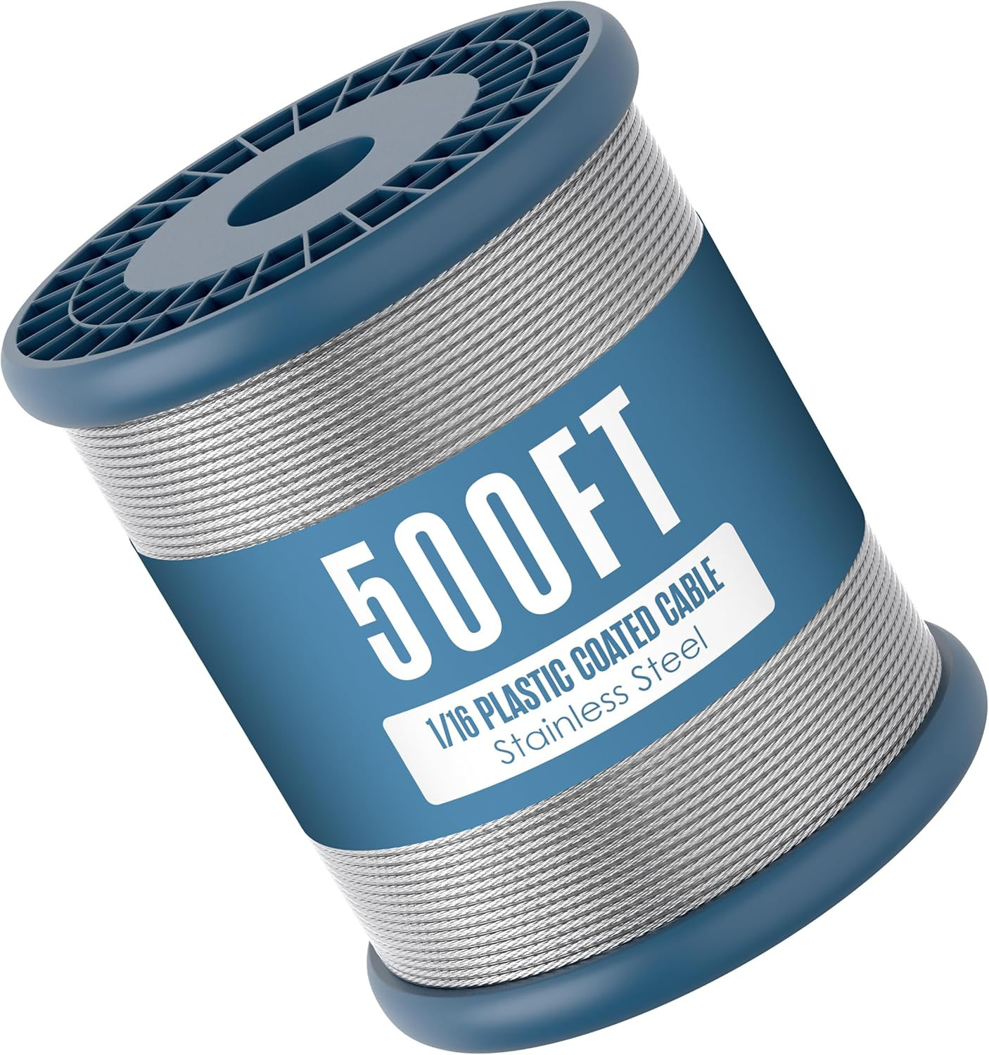 Wire Vinyl Coated 500 Feet, Braided Stainless Steel Cable Plastic