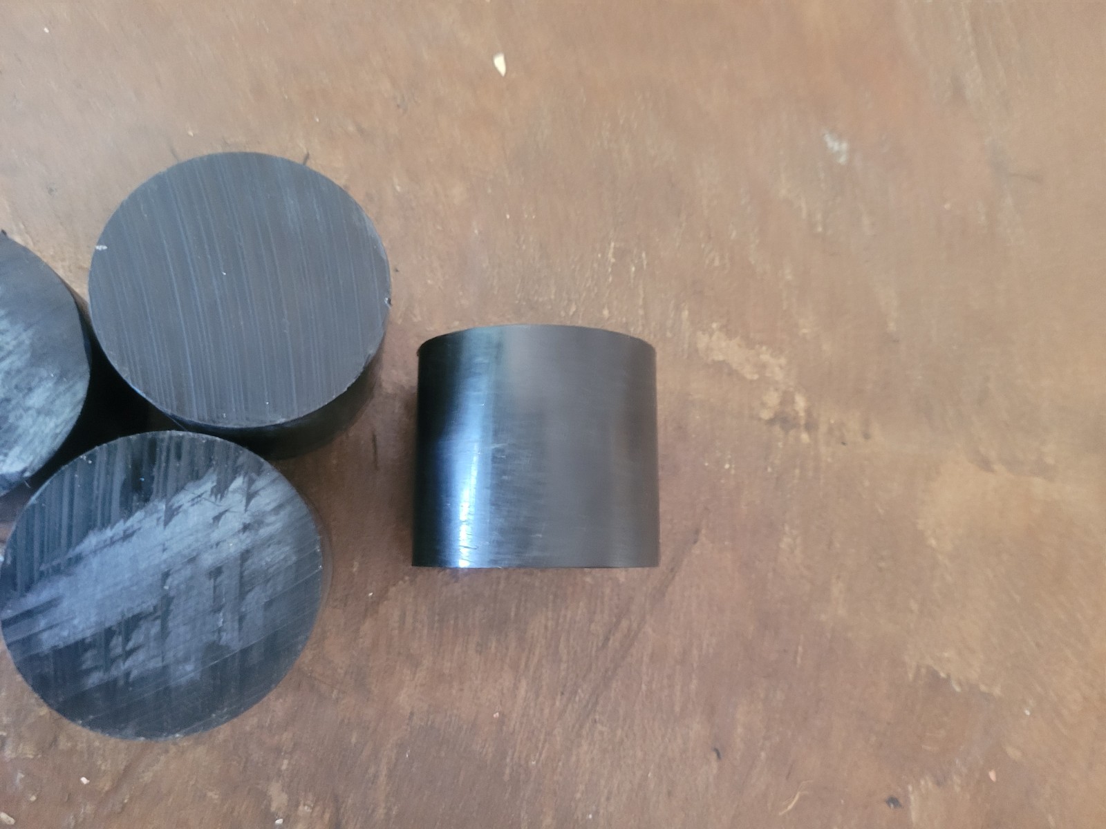 Acetal Delrin POM Round Rod, Black 2 1/4″ Dia 1.5-2.25 long medium box full