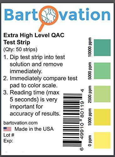 Very High-Level Quaternary Ammonium (QAC, Multi Quat) Test Strips, 0-10,000 ppm