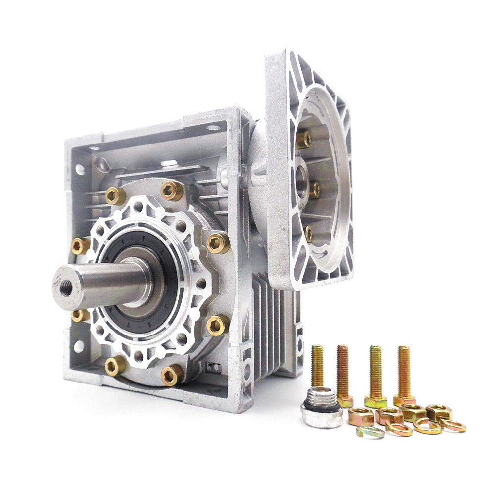 4 pieces Worm Gear Speed Reducer NMRV075 NEMA42/52 Ratio 10 15 25 50 80 100:1