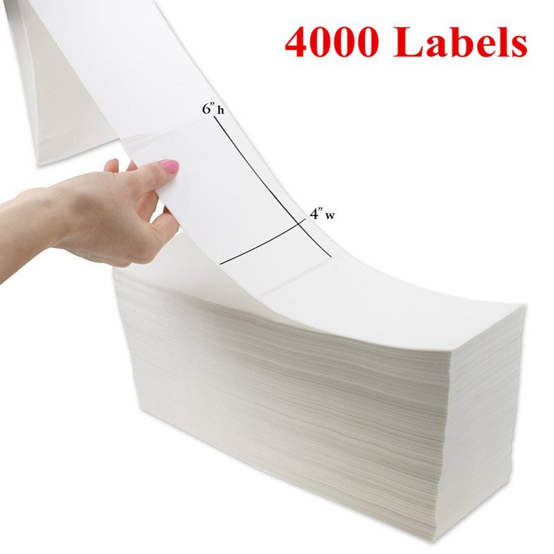 Fanfold 4″ x 6″ Direct Thermal Labels Perforated Shipping Labels -2000 per Stack