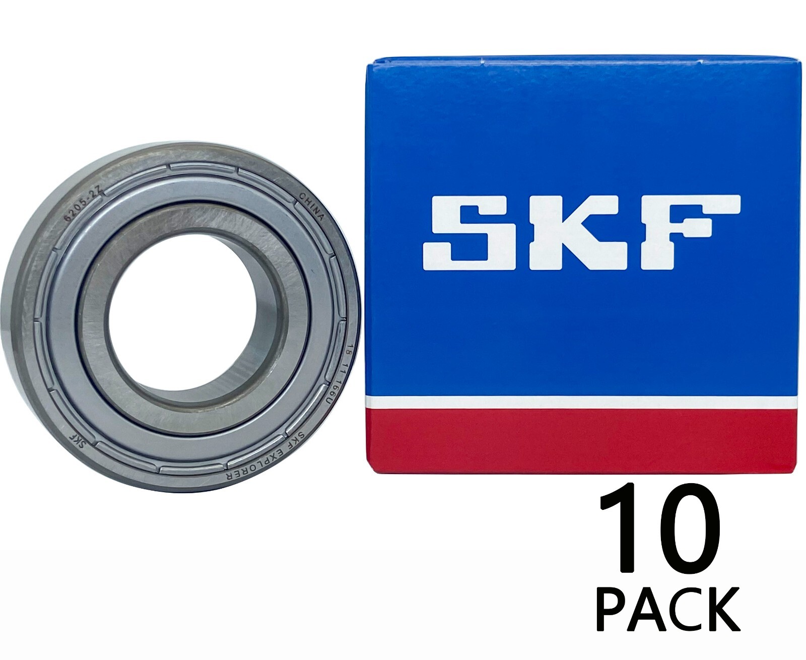 10PACK SKF 6205-2Z 6205ZZ 25X52X15MM Double Metal Seal Bearings