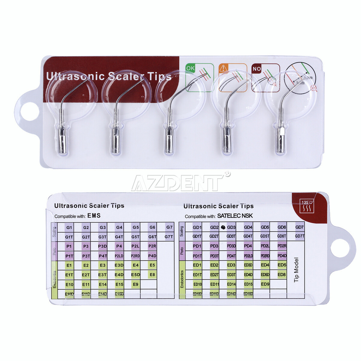 19 Type Dental Ultrasonic Scaler Scaling Endo Perio Tips Fit for NSK SATELEC DTE