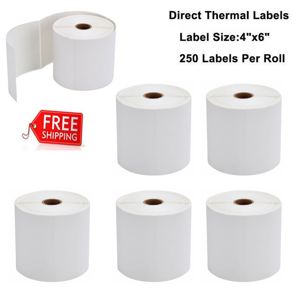 2-40 Rolls Direct Thermal Labels 250 Per Roll 4×6 For Zebra Eltron LP2844 ZP450