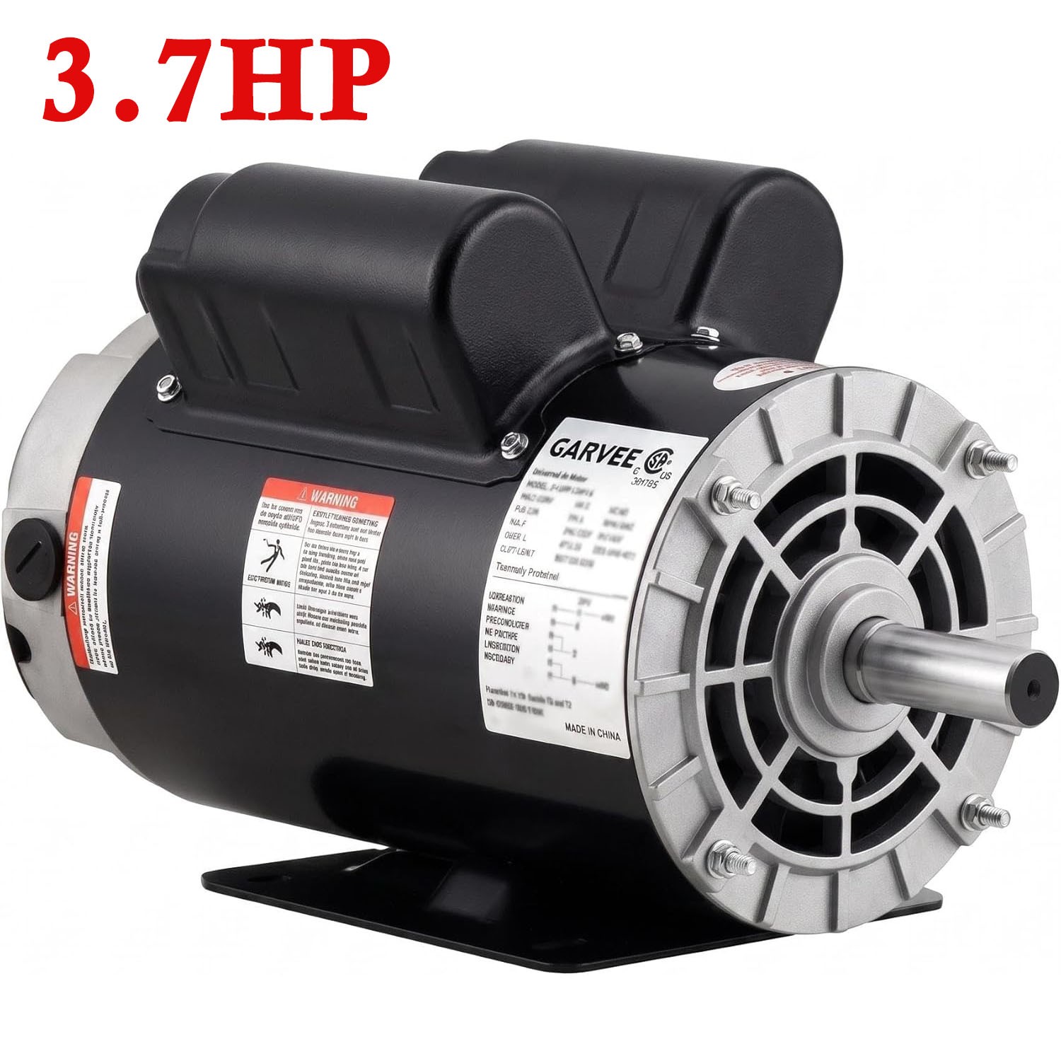 3HP/3.7HP SPL Air Compressor Motor 230V 3450RPM 56 Frame 5/8″ Shaft Dual CW/CCW