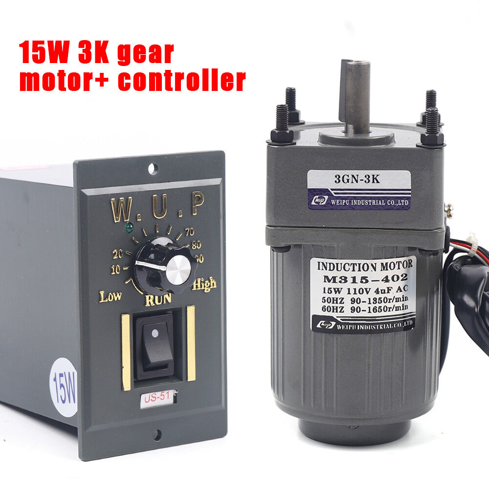 15W AC Gear Motor Electric Single-phase Motor Reduction Ratio 1:3 110V 450RPM