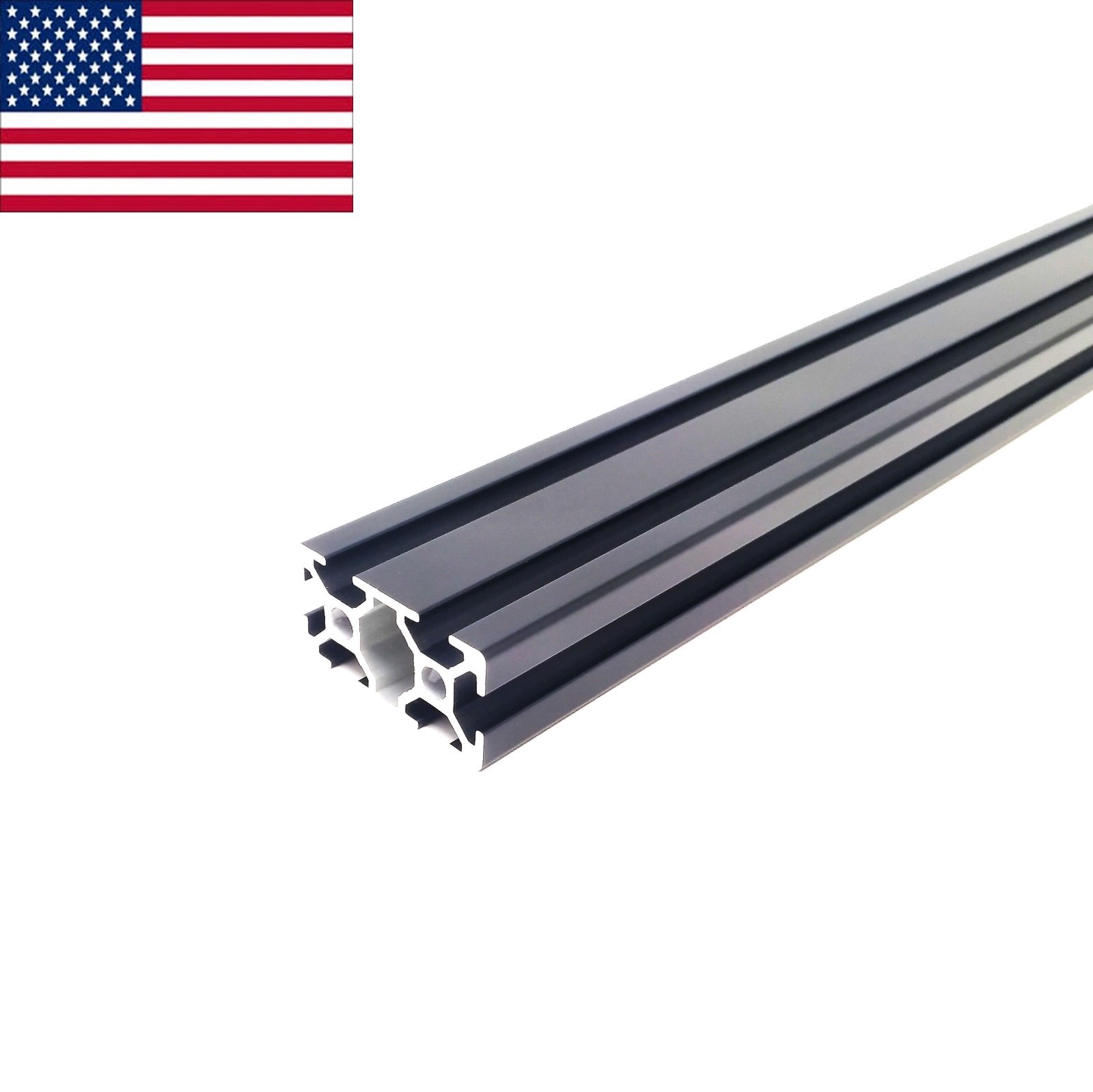 Black ZYLtech 2040 20mmx40mm T-Slot Aluminum Extrusion custom cut up to 500mm