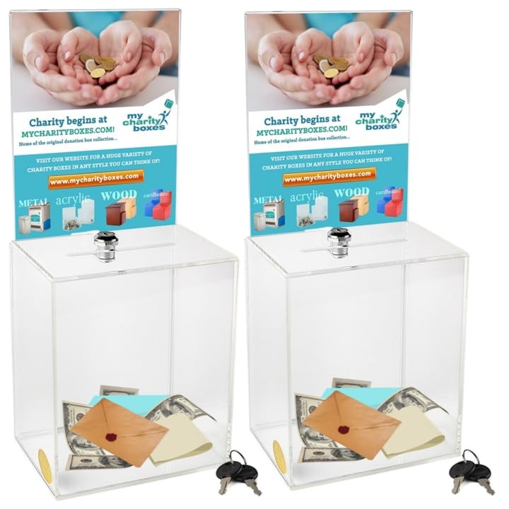 My Charity Boxes Extra Large Suggestion And Donation Size 16 X 8 X 6 Clear