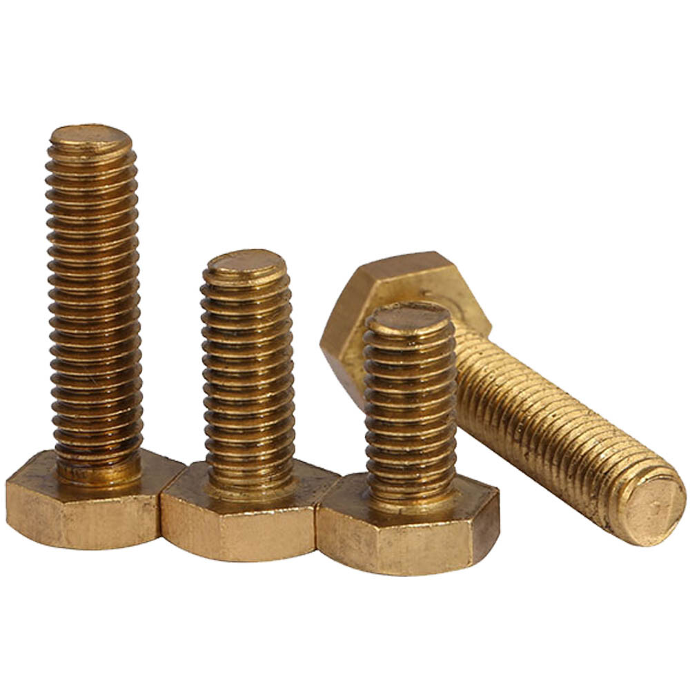 M10 – 1.5 Metric Solid Brass Full Thread Hex Head Bolts External Hexagon Screws