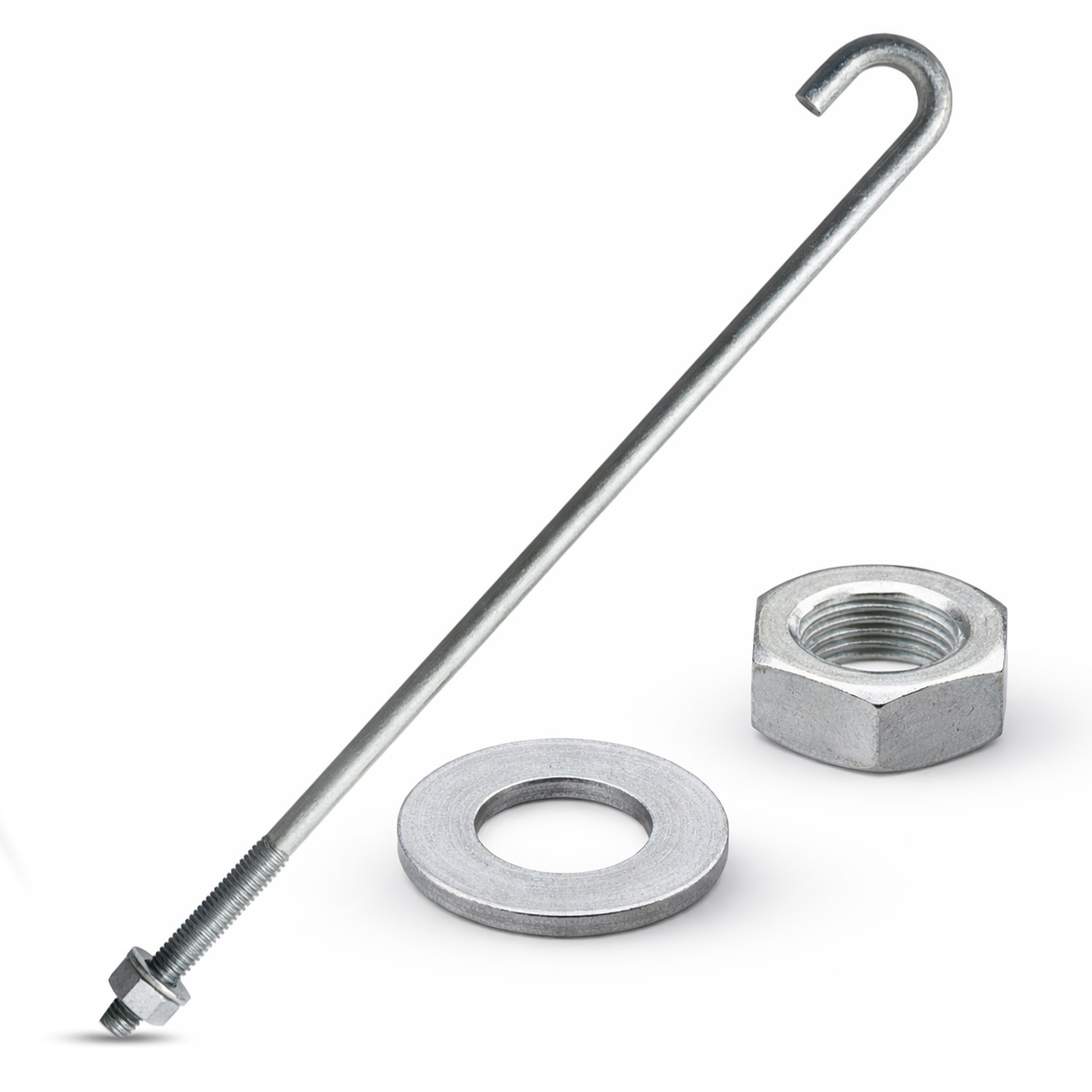 3/4″ x 24″ Galv Threaded J-Bolt Concrete Anchor (Nut & Washer Incl.) -Sandbaggy