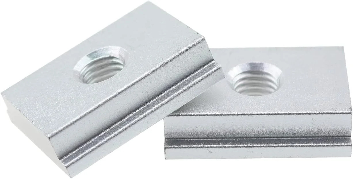 T-Track Slider MEETOOT 4Pcs Silver Aluminum Alloy M8 T Slot Nut Furniture Nuts f
