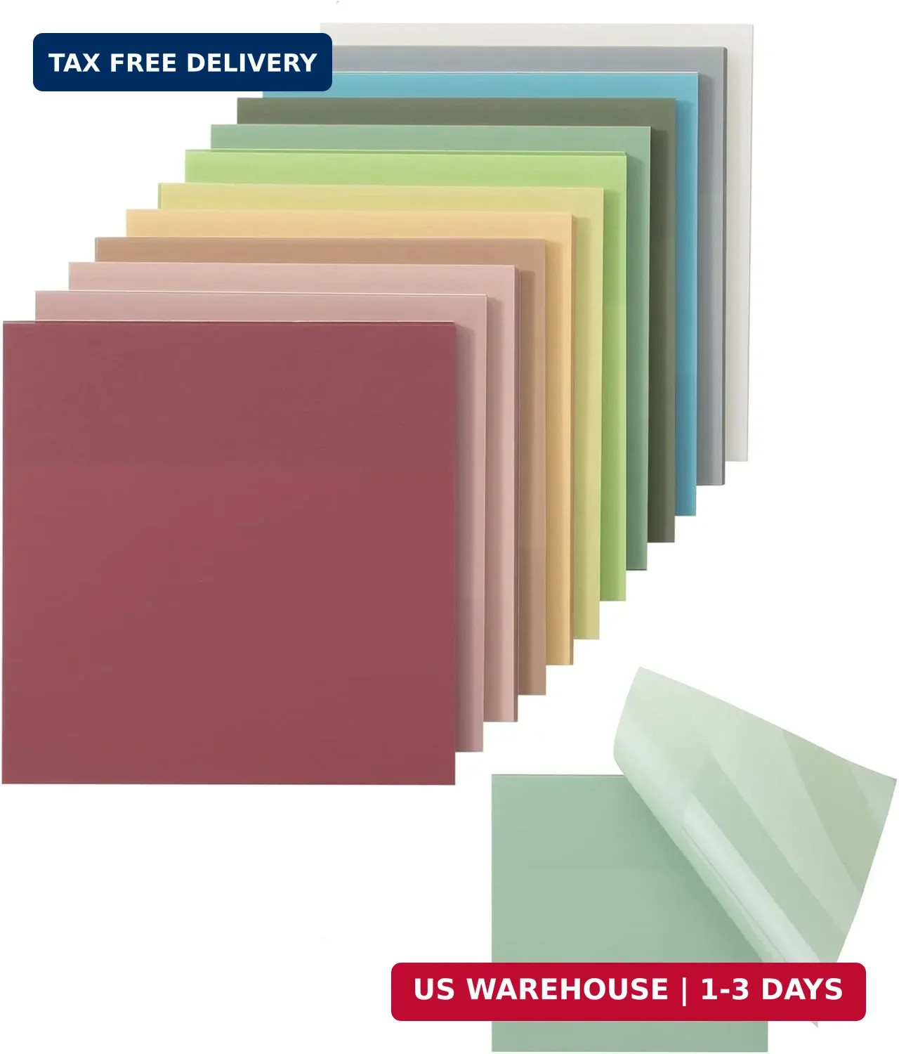 Mr. Pen Transparent Sticky Notes 3×3 600 Sheets 12 Pads Water Resistant