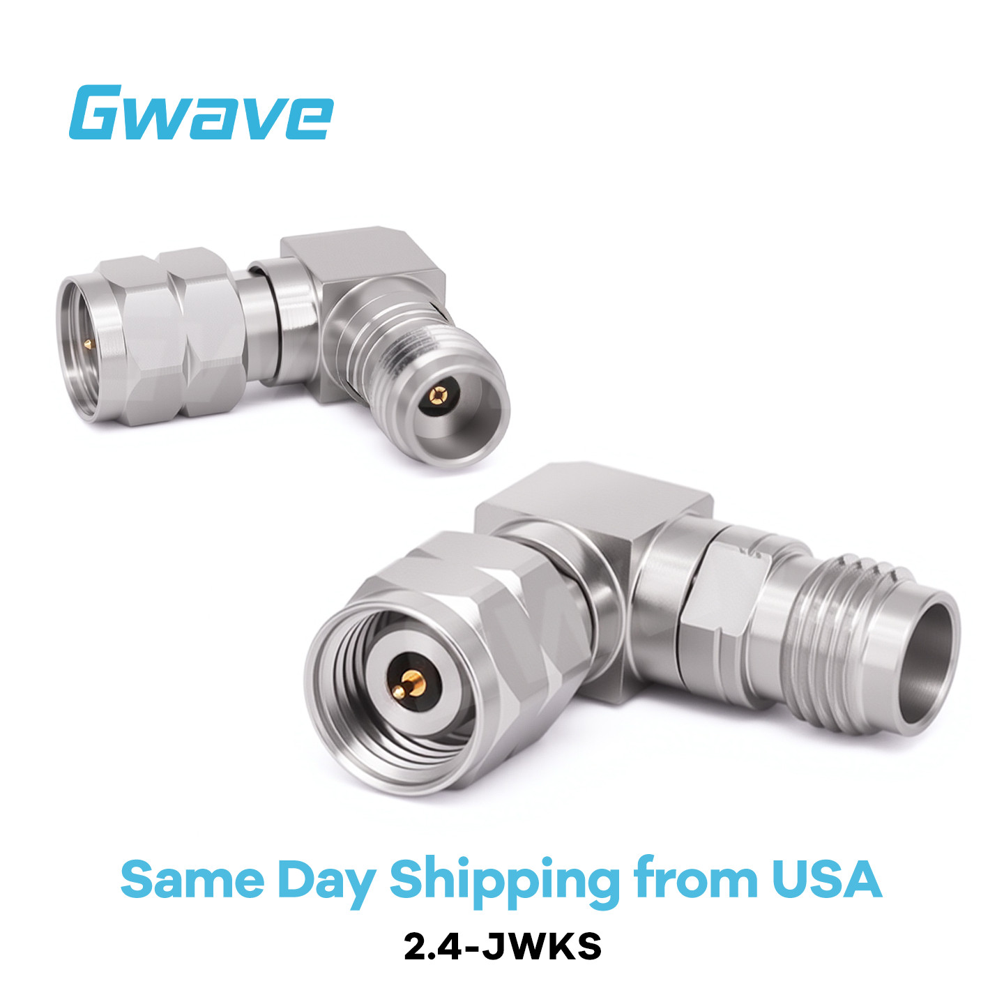 2.4mm Male to 2.4mm Female Adapter with Right Angle, DC – 50GHz