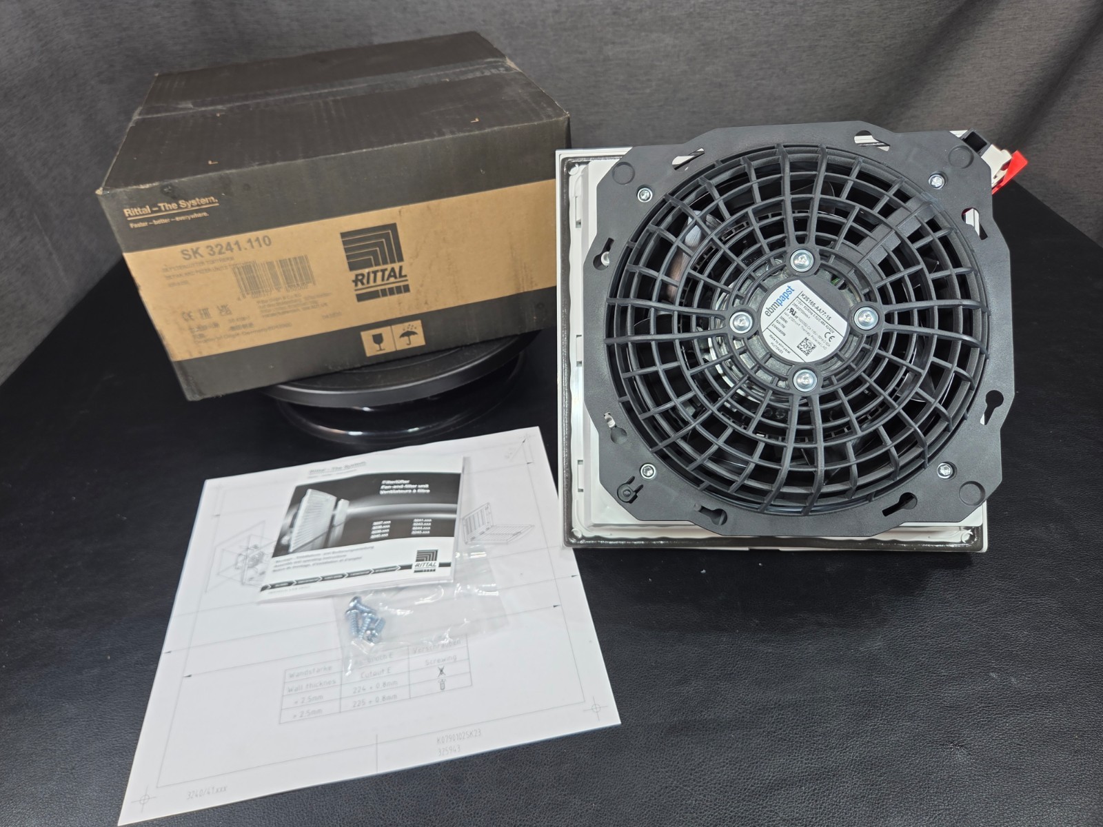 K2S165-AA77-15 Fan 40/42W 2700RPM for Rittal Cabinet Fan 230V 50/60Hz SK3241.100