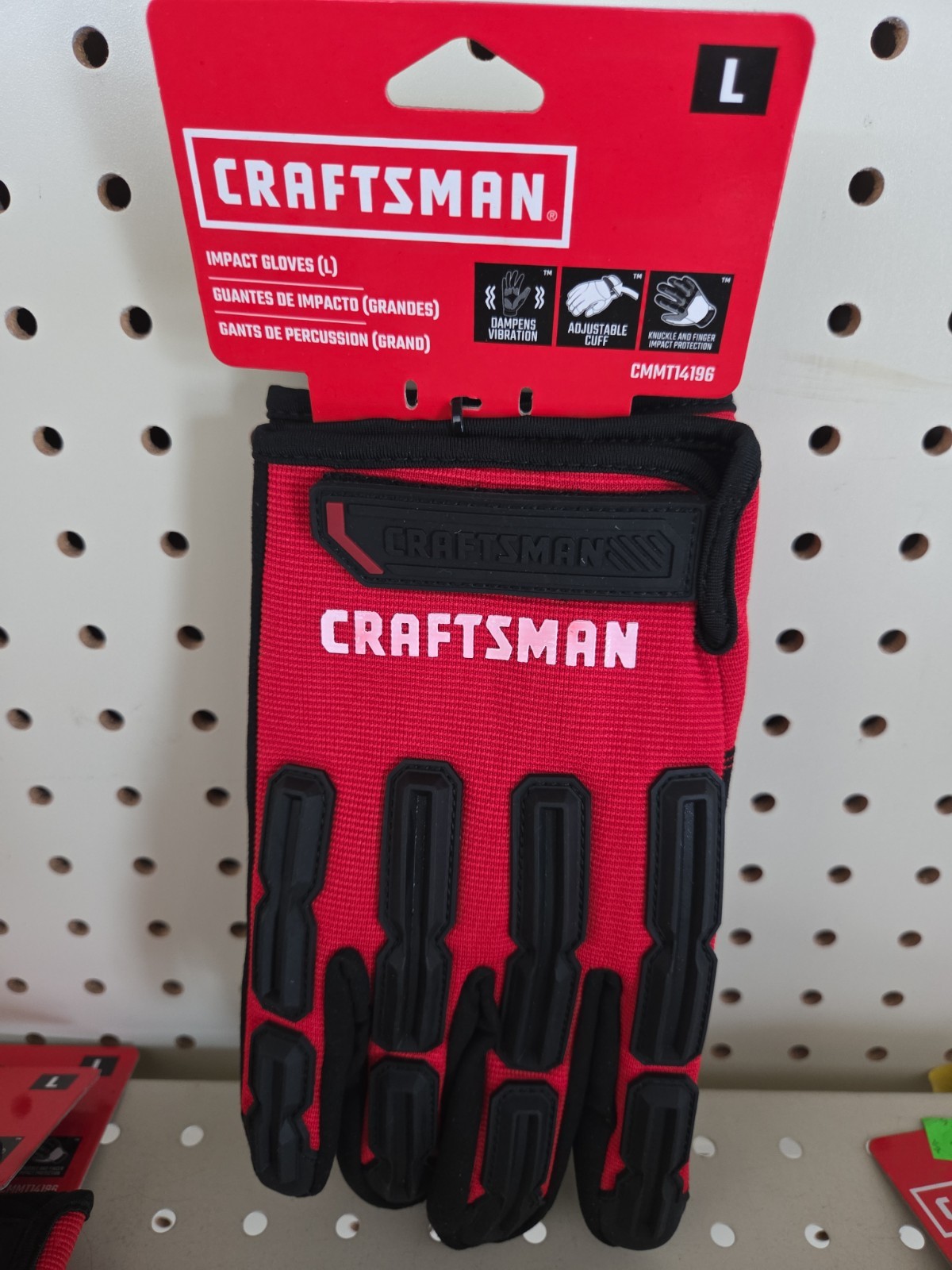 Craftsman Impact Work Gloves Size L Black/Red CMMT14196Work Gloves