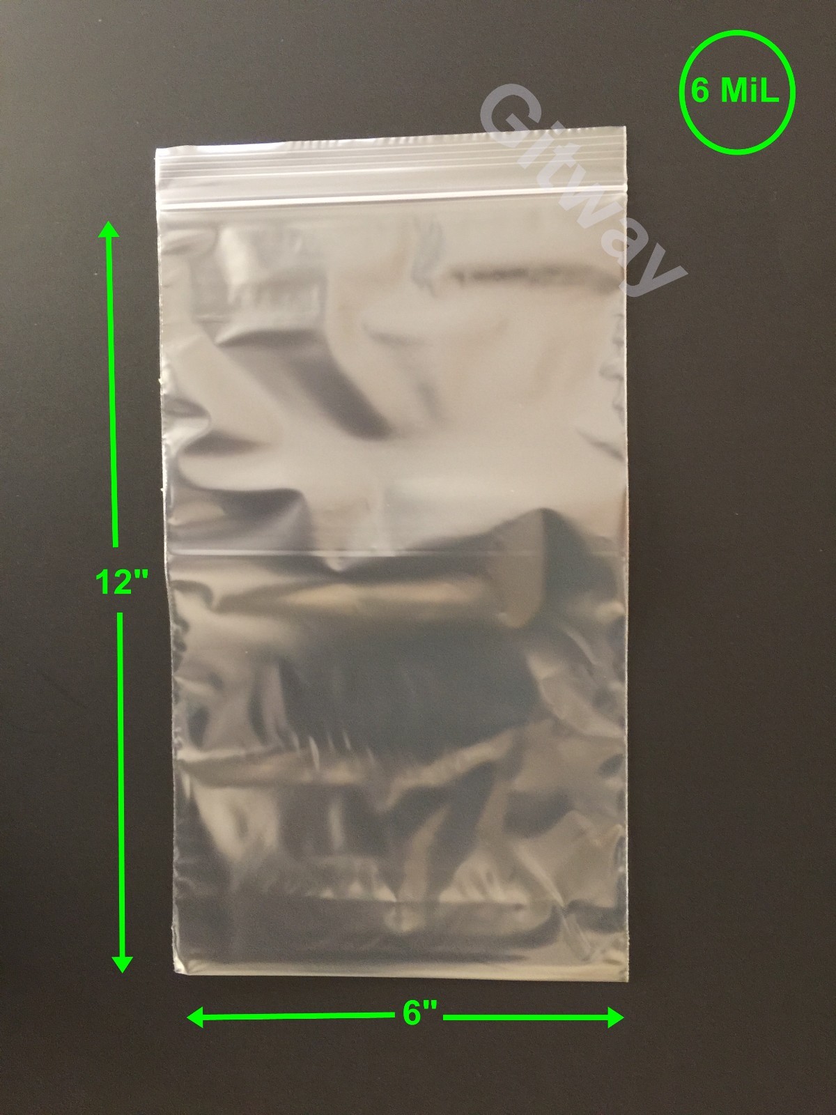 6″ x 12″ Heavy Duty 6 MIL Resealable Zip Top Lock 6×12 6 ML Clear Plastic Bags