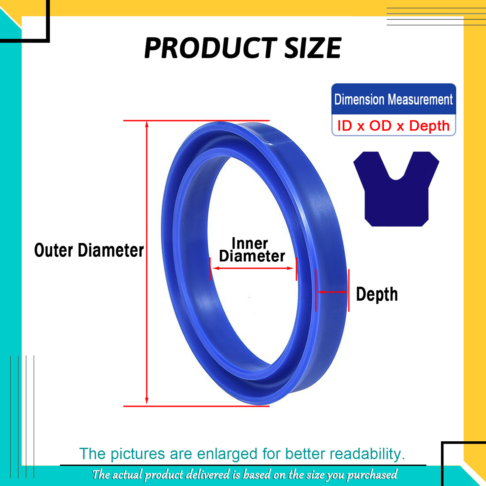 5PCS 40-48mm PU Rod Seal Hydraulic U-Cup UN-Type For Hydraulic Piston Cylinder