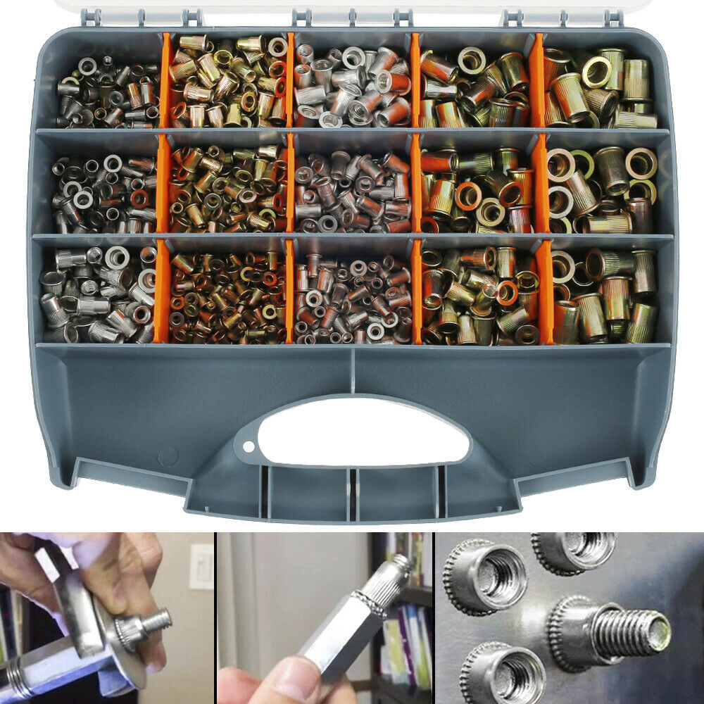 1450PCs Rivet Nut Kit- Rivnut Gun Nut Setter Thread Setting Nutsert Tool Metric