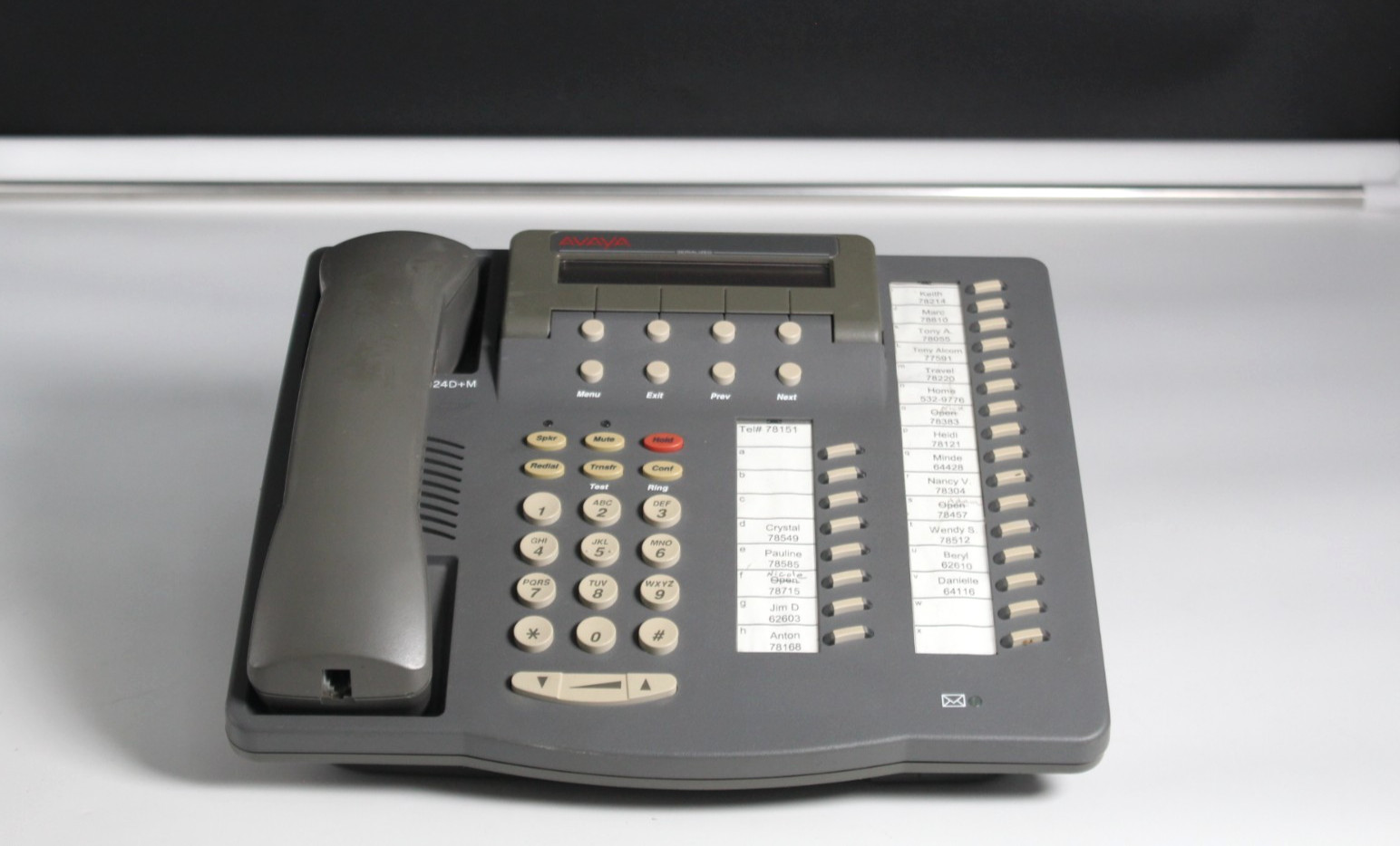 Lot of 10 Avaya 6424D+M Grey Digital Telephones w/ Handsets & Stands