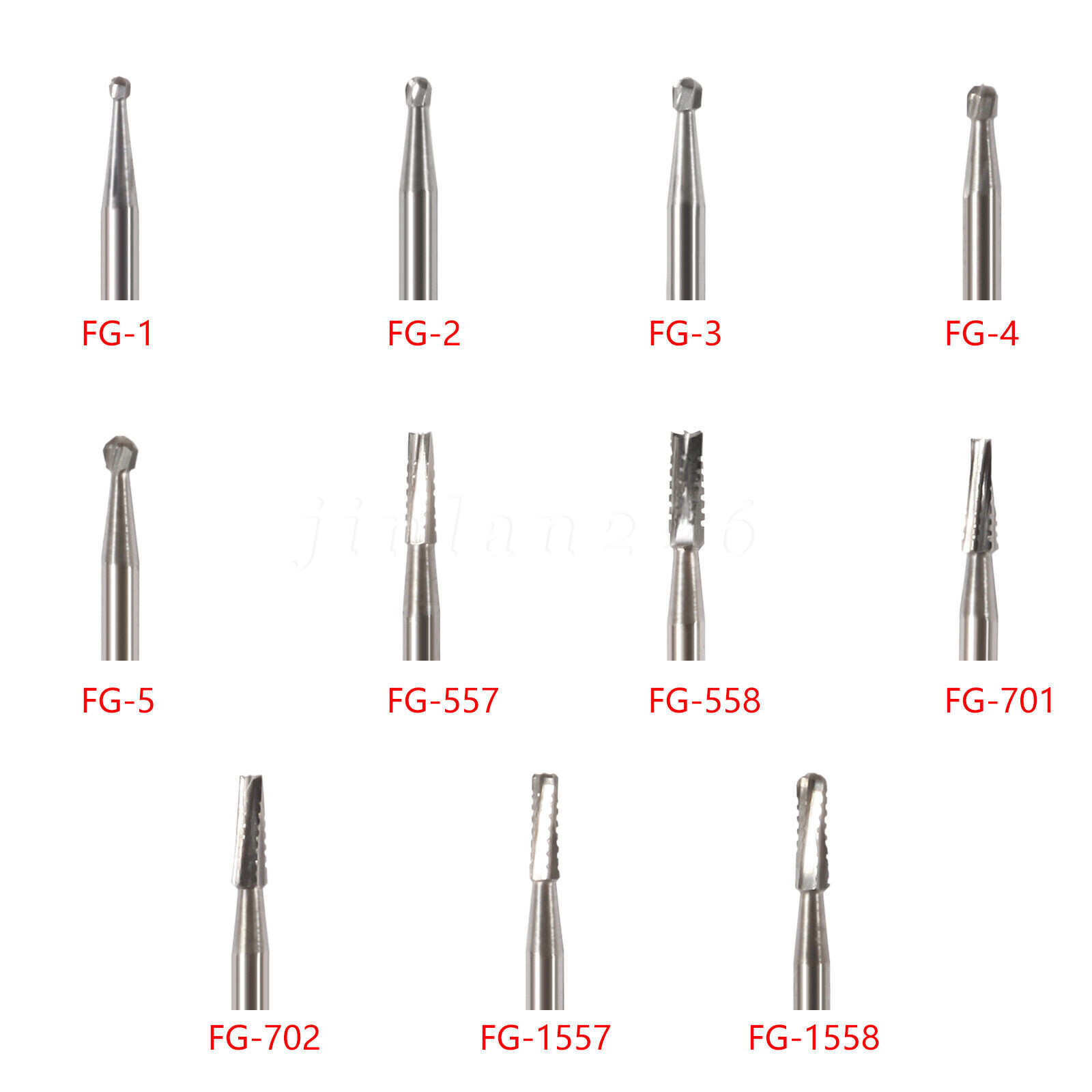 10-100 PCS Dental Carbide Tungsten Steel Burs FG For High Speed Handpiece