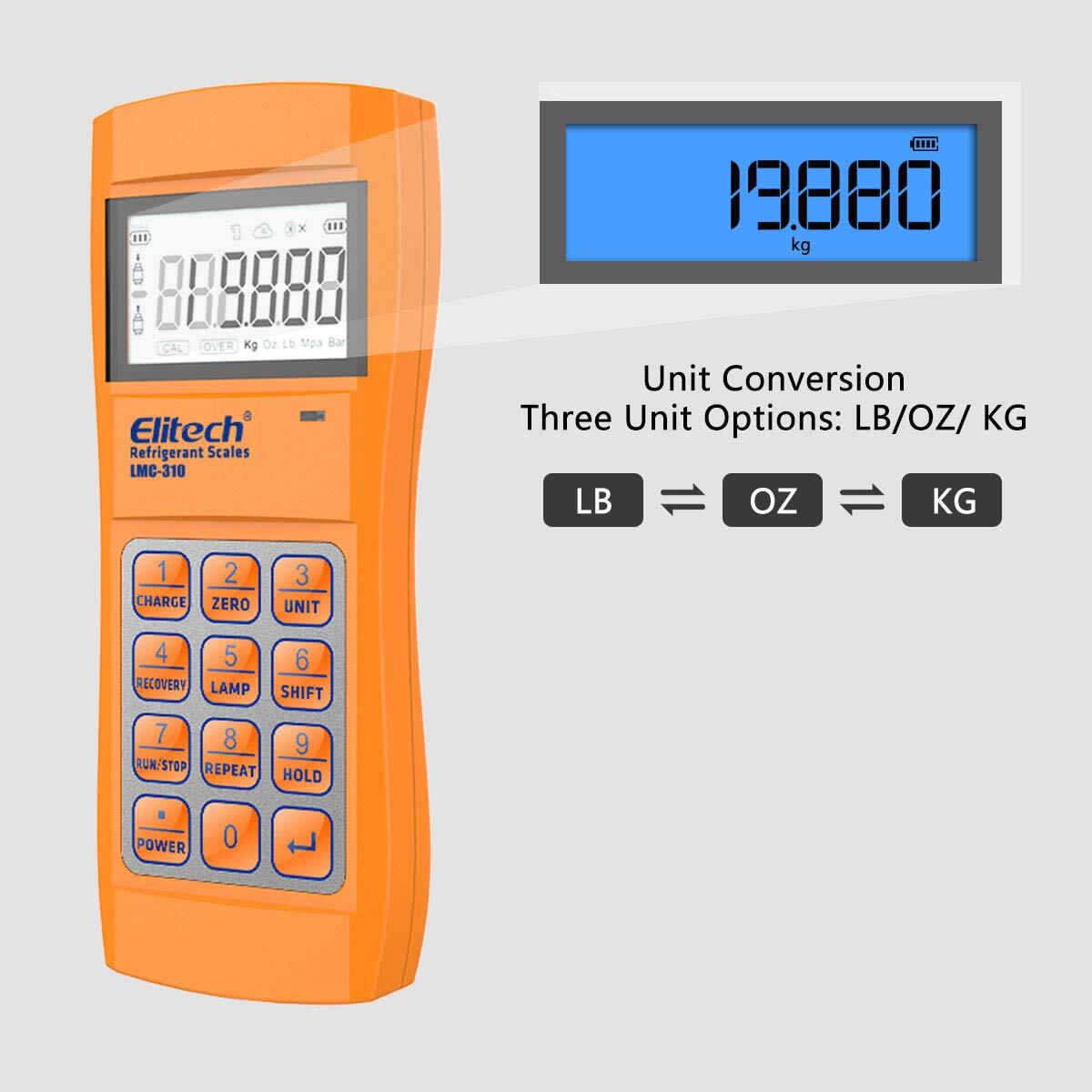 Elitech Refrigerant Charging Scale LMC-310 HVAC Electronic Wireless 220lb 100KG