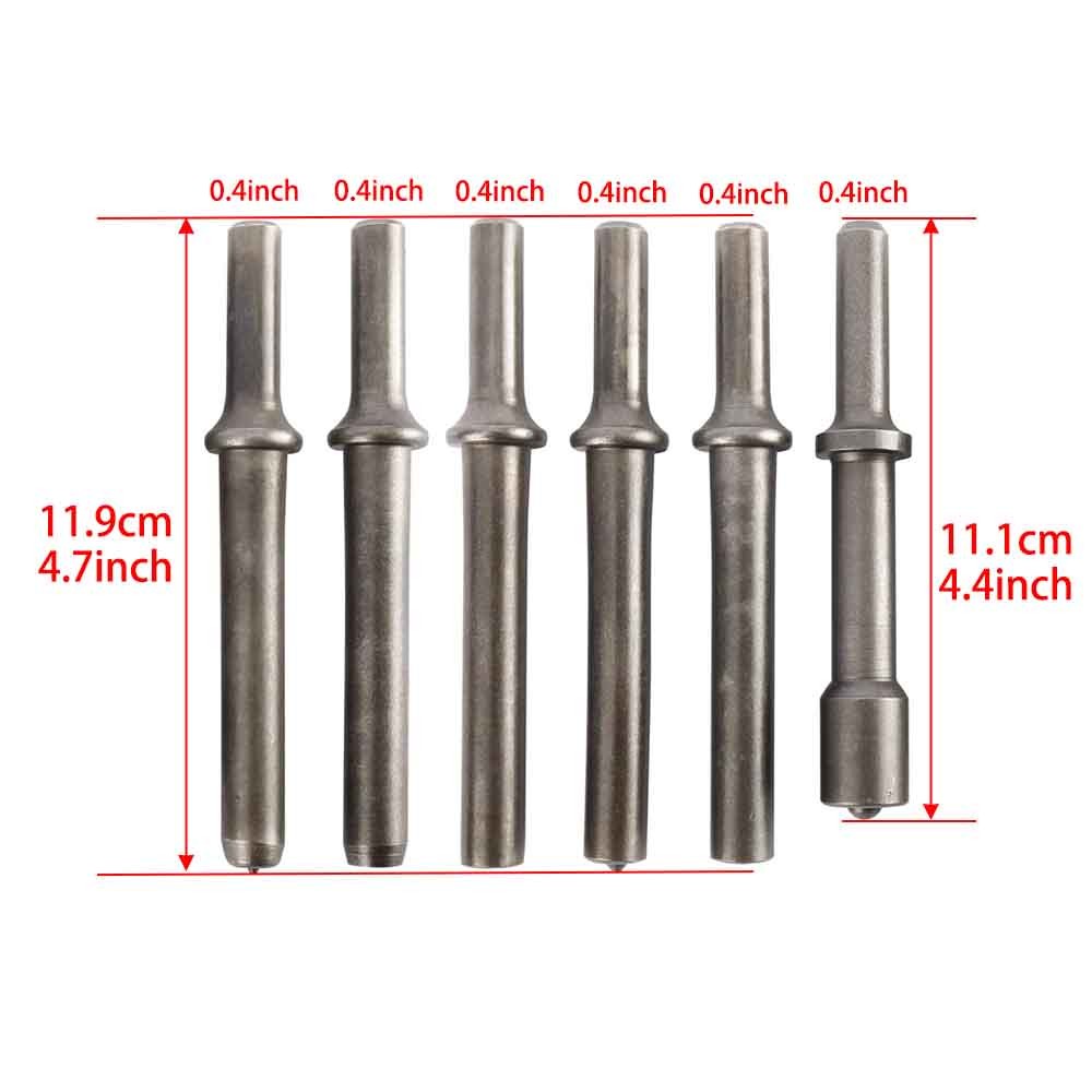 7PCS Air Rivet Hammer Tools Kit Heavy Duty Pneumatic Air Hammer Chisel Tool